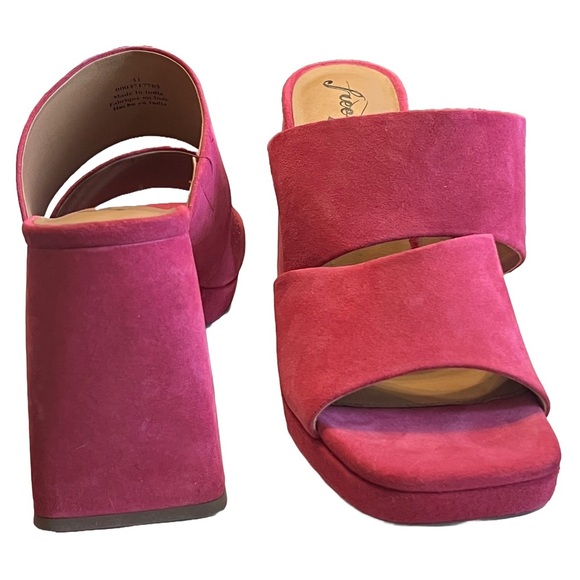 Free People - Love is Everywhere Suede Platform Fuchsia Fantastic Size 41 -NWOT - Picture 3 of 11